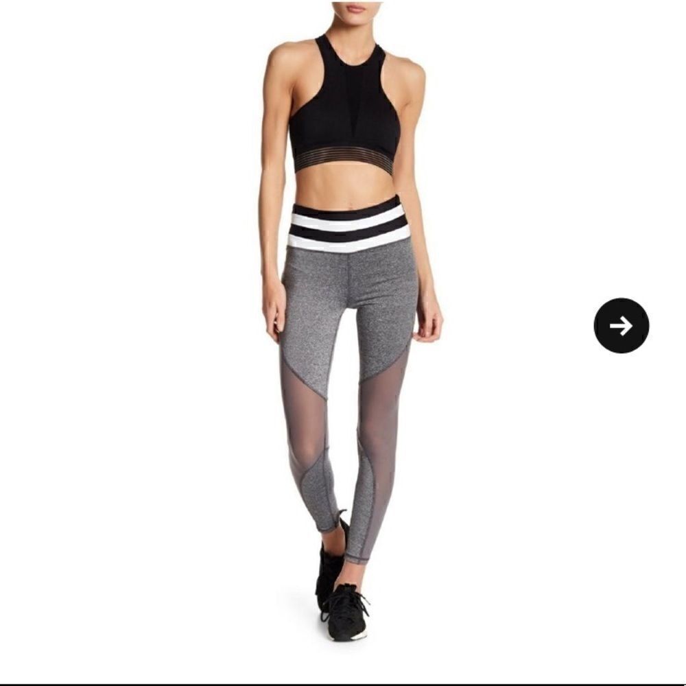 C&C California yoga legging gray colorblock mesh M